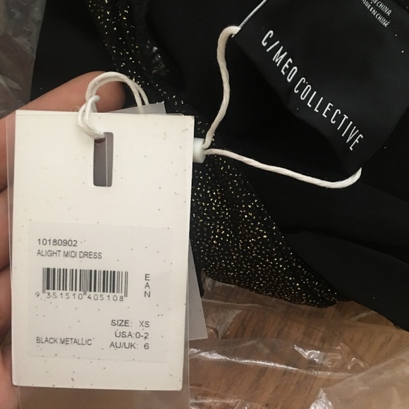 C/MEO Collective Black Metallic Wrap Dress XS - Picture 7 of 7